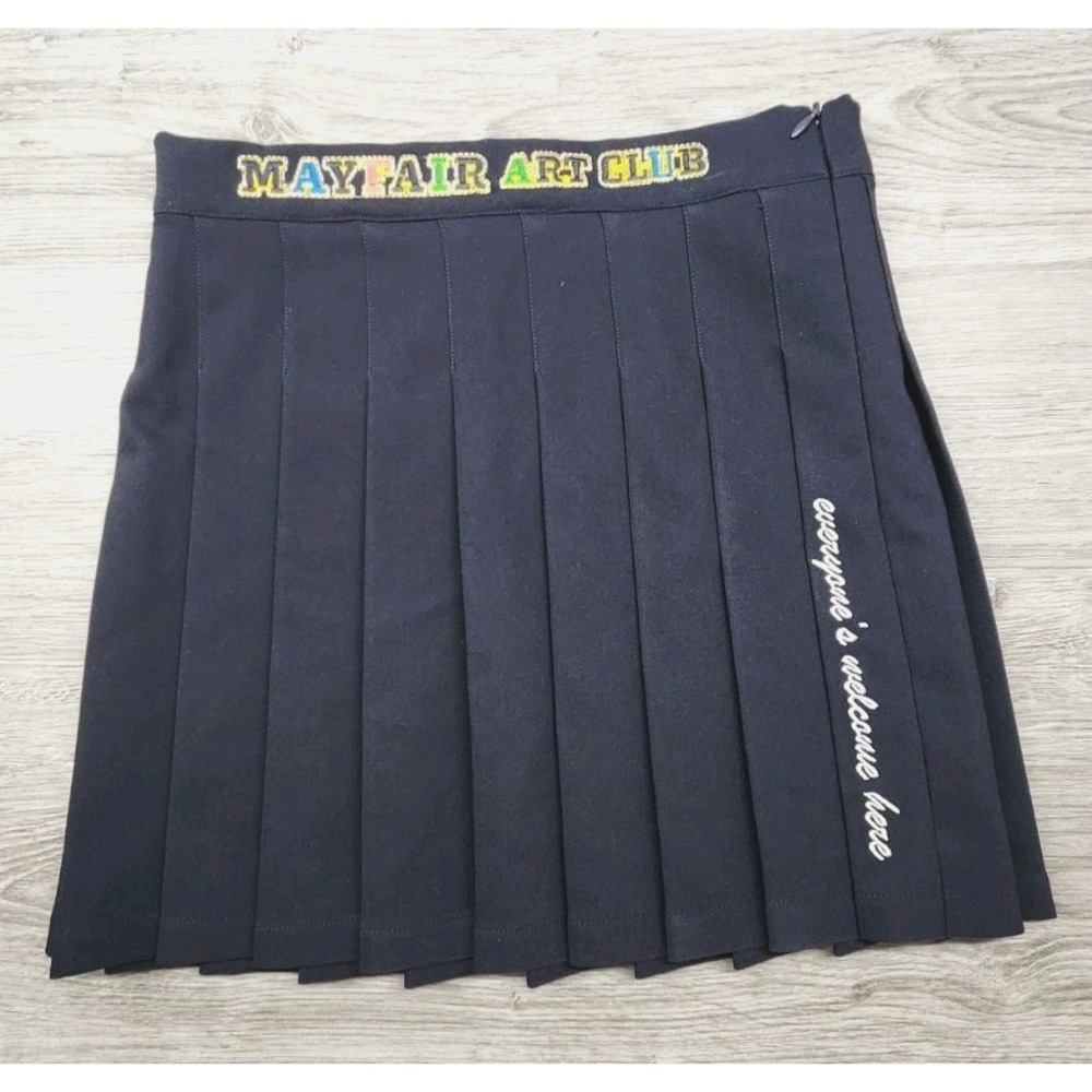 THE MAYFAIR GROUP ART CLUB Tennis Skirt Pleated Mini Skirt Navy Small S/M